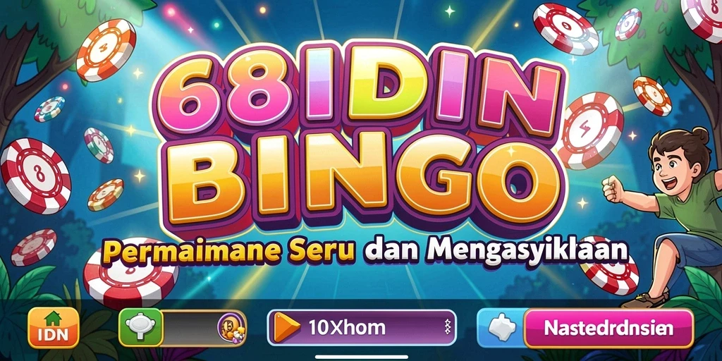 Screenshot utama gameplay Bingo di 68IDN dengan antarmuka yang menarik.