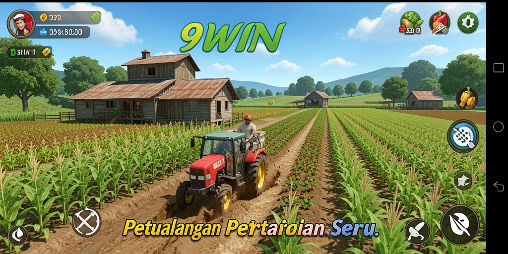 Tampilan gameplay seru dalam 9WIN dengan berbagai tanaman.