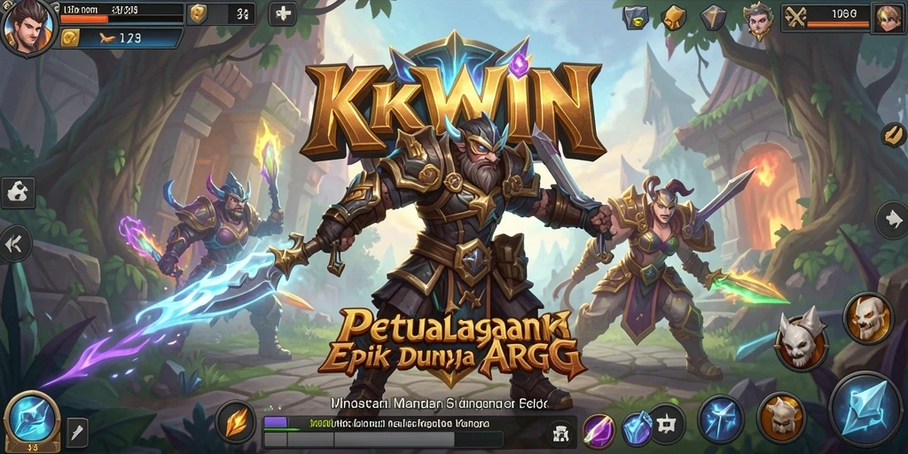 Tangkapan layar KKWIN menunjukkan aksi seru dalam pertempuran ARPG.