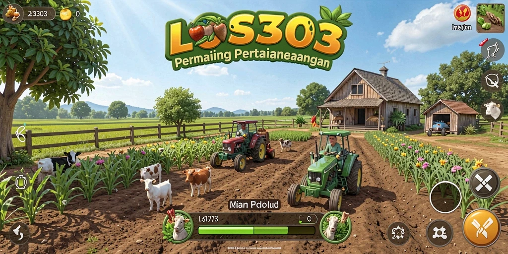 Tangkapan layar menunjukkan gameplay menarik di ladang pertanian.