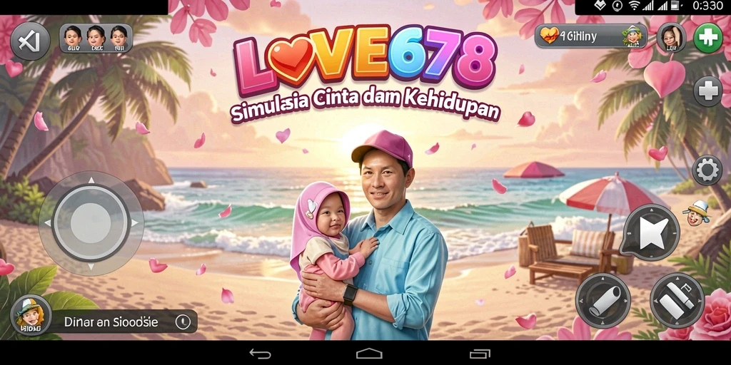 Screenshot utama menunjukkan gameplay interaktif dan karakter yang menarik.