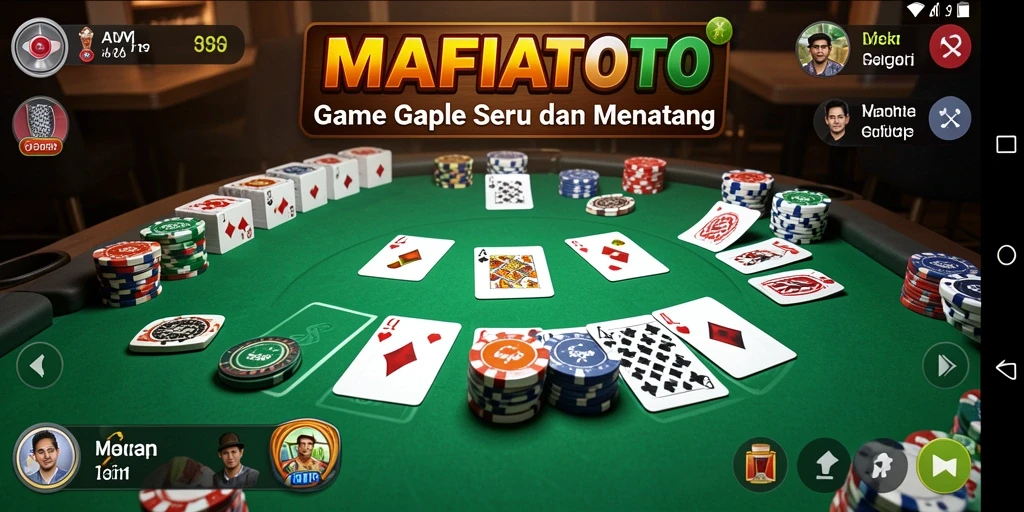 Screenshot MAFIATOTO menampilkan gameplay seru permainan Gaple.