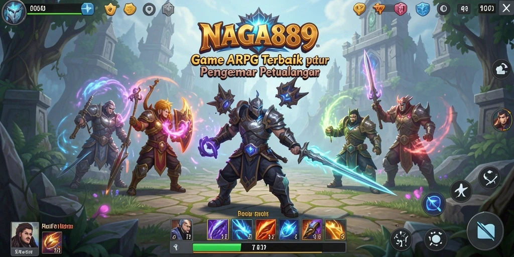 Menggambarkan aksion seru dalam gameplay ARPG NAGA889.