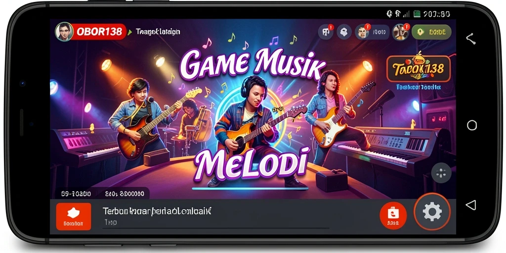 Screenshot OBOR138 menampilkan pemain bersenang-senang dengan musik.