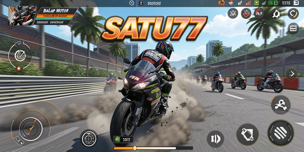 Gameplay menegangkan dari balapan motor di SATU77.