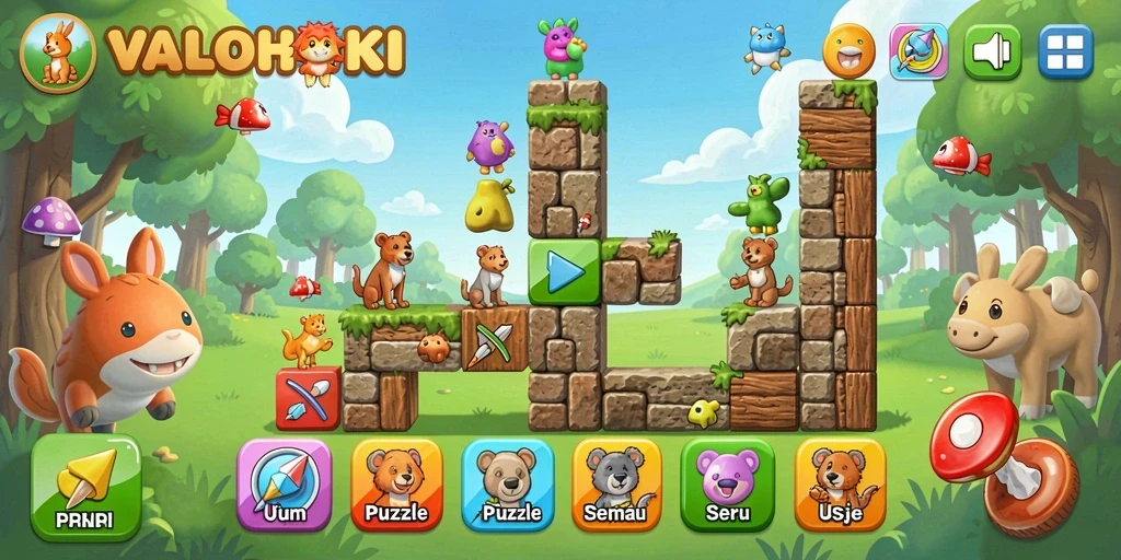 Tampilan gameplay VALOHOKI yang menarik dan menantang.