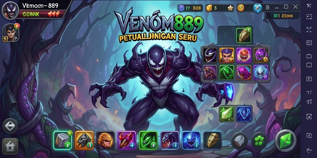 Tampilan gameplay VENOM889 yang penuh warna dan seru.